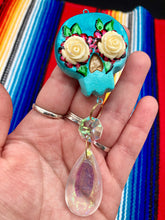 Load image into Gallery viewer, Nature Inspired Day of the Dead Mini Skull Suncatcher, Nature Inspired Skull Clay Art Home Decor