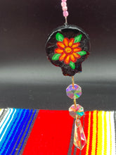 Load image into Gallery viewer, Nature Inspired Day of the Dead Mini Skull Suncatcher, Nature Inspired Skull Clay Art Home Decor