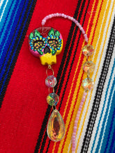 Load image into Gallery viewer, Nature Inspired Day of the Dead Mini Skull Suncatcher, Nature Inspired Skull Clay Art Home Decor