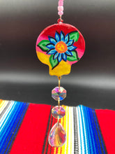 Load image into Gallery viewer, Nature Inspired Day of the Dead Mini Skull Suncatcher, Nature Inspired Skull Clay Art Home Decor