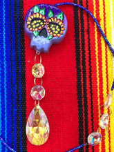 Load image into Gallery viewer, Nature Inspired Day of the Dead Mini Skull Suncatcher, Nature Inspired Skull Clay Art Home Decor