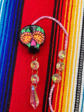 Load image into Gallery viewer, Nature Inspired Day of the Dead Mini Skull Suncatcher, Nature Inspired Skull Clay Art Home Decor