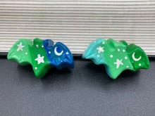 Load image into Gallery viewer, Starry Night Mini Bat Clay Art Magnet, Pastel Goth Art Work