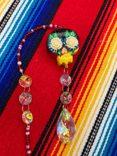 Load image into Gallery viewer, Nature Inspired Day of the Dead Mini Skull Suncatcher, Nature Inspired Skull Clay Art Home Decor