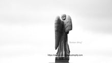 Load image into Gallery viewer, Commemorate a lost loved one with this Cemetery Angel sympathy card. The solemn image of an angel with a broken wing captures the tenderness of remembrance and provides a thoughtful way to express your condolences to a grieving family. Perfect for any occasion.
