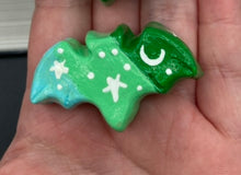 Load image into Gallery viewer, Starry Night Mini Bat Clay Art Magnet, Pastel Goth Art Work