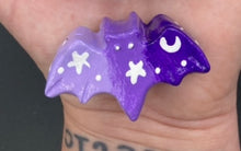 Load image into Gallery viewer, Starry Night Mini Bat Clay Art Magnet, Pastel Goth Art Work