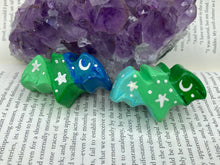 Load image into Gallery viewer, Starry Night Mini Bat Clay Art Magnet, Pastel Goth Art Work