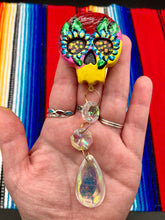Load image into Gallery viewer, Nature Inspired Day of the Dead Mini Skull Suncatcher, Nature Inspired Skull Clay Art Home Decor