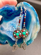 Load image into Gallery viewer, Southwest Inspired Colors Dangling Silver Feathers Glass Beads Adjustable Necklace, Vibrant Native Tribal Pattern Inspired Choker Style