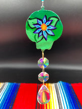 Load image into Gallery viewer, Nature Inspired Day of the Dead Mini Skull Suncatcher, Skull Clay Art Home Decor, Mini Calavera