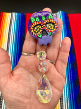 Load image into Gallery viewer, Nature Inspired Day of the Dead Mini Skull Suncatcher, Nature Inspired Skull Clay Art Home Decor