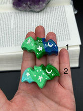 Load image into Gallery viewer, Starry Night Mini Bat Clay Art Magnet, Pastel Goth Art Work