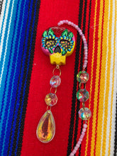 Load image into Gallery viewer, Nature Inspired Day of the Dead Mini Skull Suncatcher, Nature Inspired Skull Clay Art Home Decor