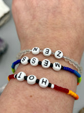 Load image into Gallery viewer, Rainbow Pride beaded bracelet HOT MESS Metal wire with hook-eye clasp.