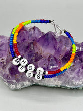 Load image into Gallery viewer, Rainbow Pride beaded bracelet HOT MESS Metal wire with hook-eye clasp.