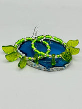 Load image into Gallery viewer, Light green glass leaf beaded earrings are intricately designed, making them ideal for styling in all seasons. Measurements: Earrings: 2 1/4" length