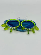 Load image into Gallery viewer, Light green glass leaf beaded earrings are intricately designed, making them ideal for styling in all seasons. Measurements: Earrings: 2 1/4" length