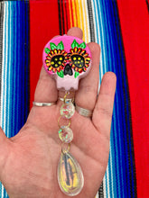 Load image into Gallery viewer, Nature Inspired Day of the Dead Mini Skull Suncatcher, Nature Inspired Skull Clay Art Home Decor