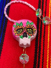 Load image into Gallery viewer, Nature Inspired Day of the Dead Mini Skull Suncatcher, Nature Inspired Skull Clay Art Home Decor