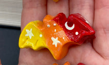 Load image into Gallery viewer, Starry Night Mini Bat Clay Art Magnet, Pastel Goth Art Work