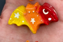 Load image into Gallery viewer, Starry Night Mini Bat Clay Art Magnet, Pastel Goth Art Work