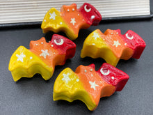 Load image into Gallery viewer, Starry Night Mini Bat Clay Art Magnet, Pastel Goth Art Work