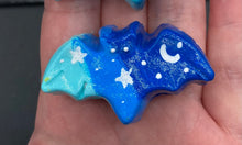 Load image into Gallery viewer, Starry Night Mini Bat Clay Art Magnet, Pastel Goth Art Work