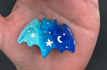 Load image into Gallery viewer, Starry Night Mini Bat Clay Art Magnet, Pastel Goth Art Work