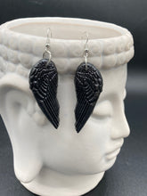 Load image into Gallery viewer, Dark Goth Blue Luster Pendant And Glass Beaded Necklace, Witchy Jewelry