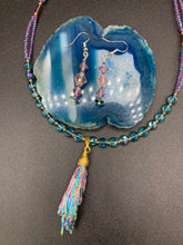 Load image into Gallery viewer, Rainbow Kyanite Natural Wired Stone Choker Style Necklace, Hippie Crystal Jewelry, Shabby Boho Chic, Natural Gemstone, Galaxy Stardust