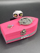 Load image into Gallery viewer, Lady Death And Grim Reaper Wood Coffin Ring Box, Mini Creepy VooDoo Doll, La Muerte Calavera