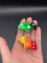 Load image into Gallery viewer, Starry Night Mini Bat Clay Art Magnet, Pastel Goth Art Work