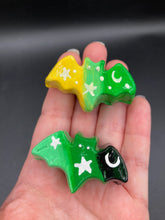 Load image into Gallery viewer, Starry Night Mini Bat Clay Art Magnet, Pastel Goth Art Work