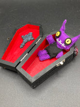 Load image into Gallery viewer, Vintage Inspired Wood Coffin Ring Box or Jewelry Box And Spooky But Cute VooDoo Doll
