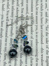 Load image into Gallery viewer, Hematite And Glass Beaded Earrings, Shabby Boho Chic, Bohemian