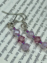 Load image into Gallery viewer, Dainty Dusty Rose And Pastel Purple Glass Beaded Earrings, Shabby Chic, Boho Chic, Nature Inspired, Bohemian
