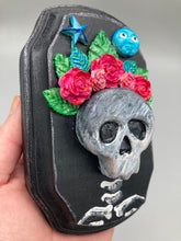 Load image into Gallery viewer, Day of the Dead Wall Art Decor, Frida Kahlo Inspired Clay Art Home Decor, La Muerte Calavera