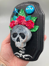 Load image into Gallery viewer, Day of the Dead Wall Art Decor, Frida Kahlo Inspired Clay Art Home Decor, La Muerte Calavera