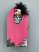 Load image into Gallery viewer, Misfit Small Wood Coffin Ring Box, Gothic Vintage Evil Carnival Ringleader, Calavera De La Muerte