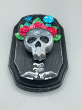 Load image into Gallery viewer, Day of the Dead Wall Art Decor, Frida Kahlo Inspired Clay Art Home Decor, La Muerte Calavera