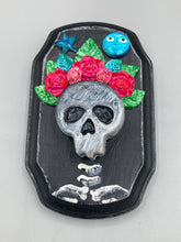 Load image into Gallery viewer, Day of the Dead Wall Art Decor, Frida Kahlo Inspired Clay Art Home Decor, La Muerte Calavera