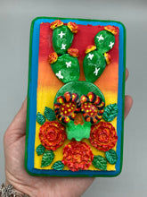 Load image into Gallery viewer, Southwest Inspired Cacti Skull Mini Wall Art Decor | Calavera De Nopal