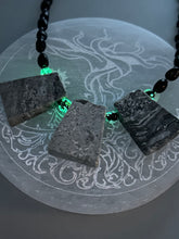 Load image into Gallery viewer, Large Trapezoid Shaped Picasso Jasper Stone And Black Agate Beaded Necklace, Hippie Lovers Genuine Stone, Bohemian
