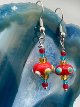 Load image into Gallery viewer, Red Coral Chips And Turquoise Glass Beaded Bracelet, Nature Inspired, Southwest Style Jewelry

