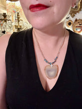 Load image into Gallery viewer, Large Light Brown Banded Agate Geode Sliced Stone Chip Necklace, Hippie Crystal Jewelry, Shabby Boho Chic, Natural Gemstone
