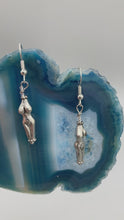 Load and play video in Gallery viewer, Goddess Inspired Silver Earrings, Self Love Jewelry, Female Figurine Earrings
