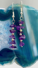 Load and play video in Gallery viewer, Vibrant Purple Agate Natural Stone Pendant Glass Beaded Necklace, Hippie Natural Stone Bead Necklace, Shabby Chic Bohemian Style
