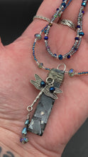 Load and play video in Gallery viewer, Black Labradorite Wired Stone Dragonfly Pendant Choker Necklace, Hippie Nature Lovers Inspired Jewelry, Whimsical Fairy, Dragonfly Wings
