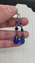 Load and play video in Gallery viewer, Whimsical Galaxy And Cosmos Blue Purple Celestial Beaded Earrings, Hippie Vibe, Shabby Boho Chic, Nature Inspired, Bohemian
